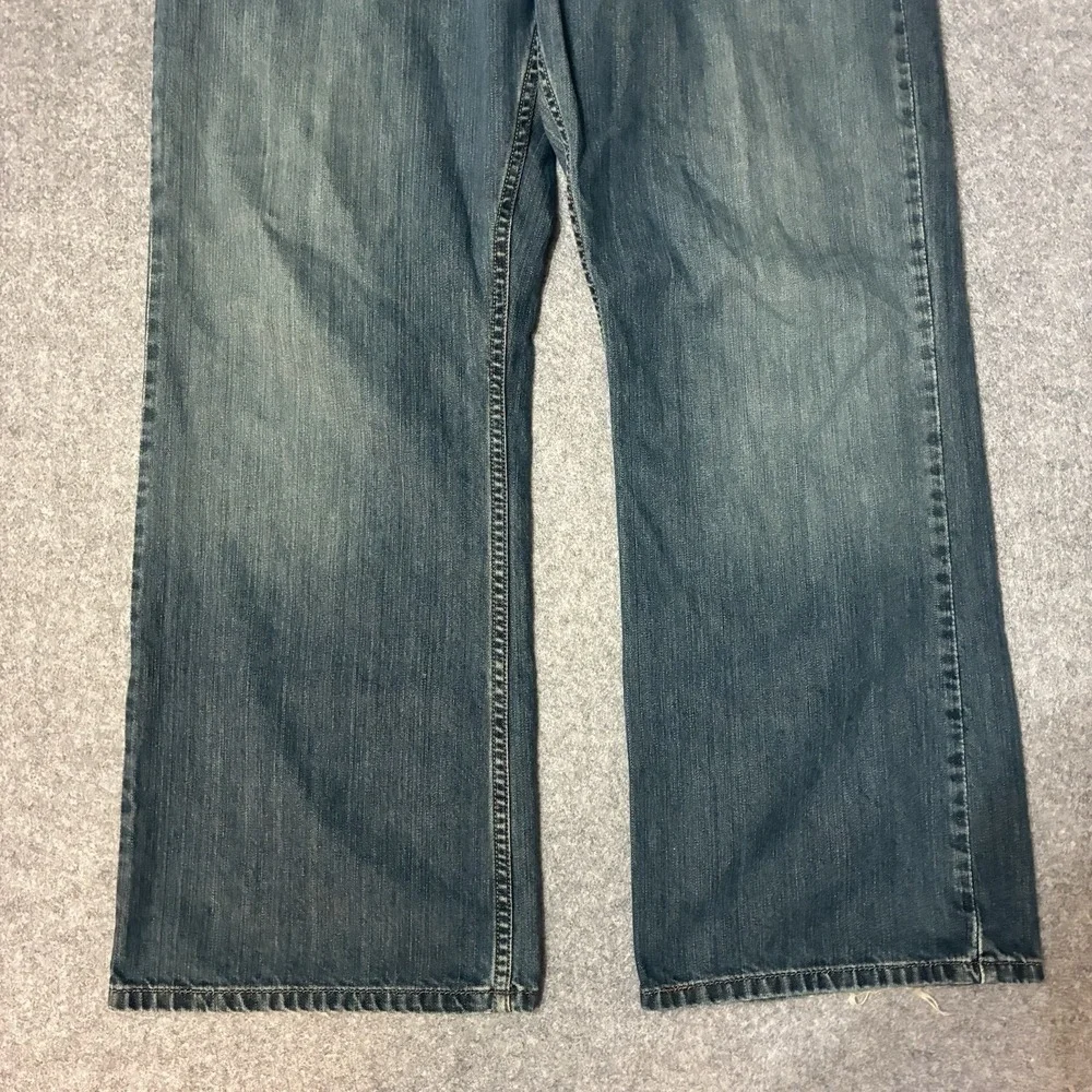 Vintage Y2K Levis 567 Loose Boot Cut Jeans 36x29 Baggy Wide Leg Faded Whiskers